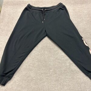 Bebe Sport Black Joggers with Rose Gold Logo – Size 3X